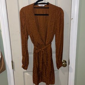 & other stories satin cheetah print dress